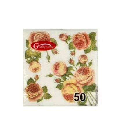 Салфетки бумажные 24*24 *50л. 1сл. "Розы" АРТ (60уп/кор) 36528